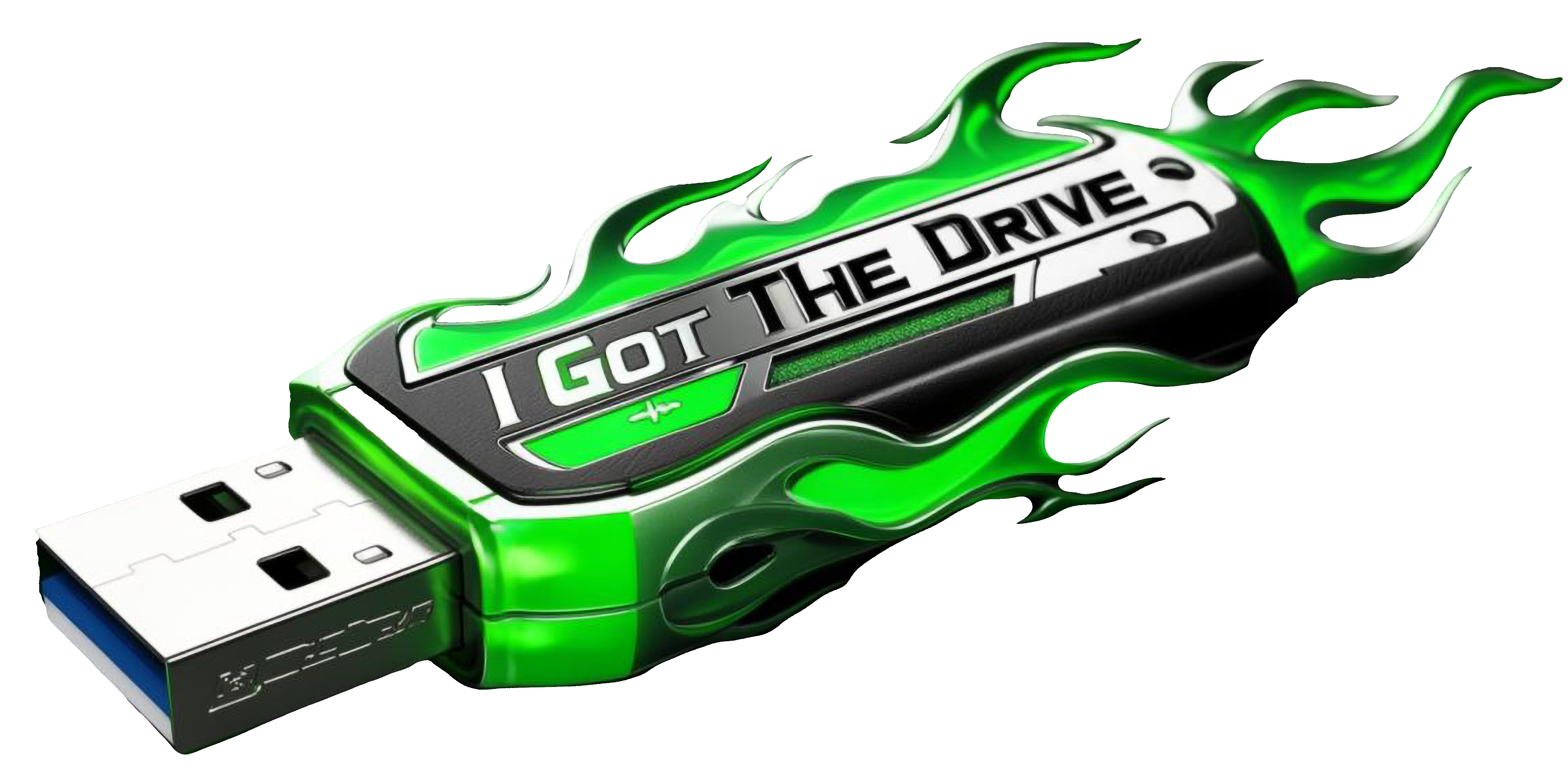 Green Flame Thumb Drive